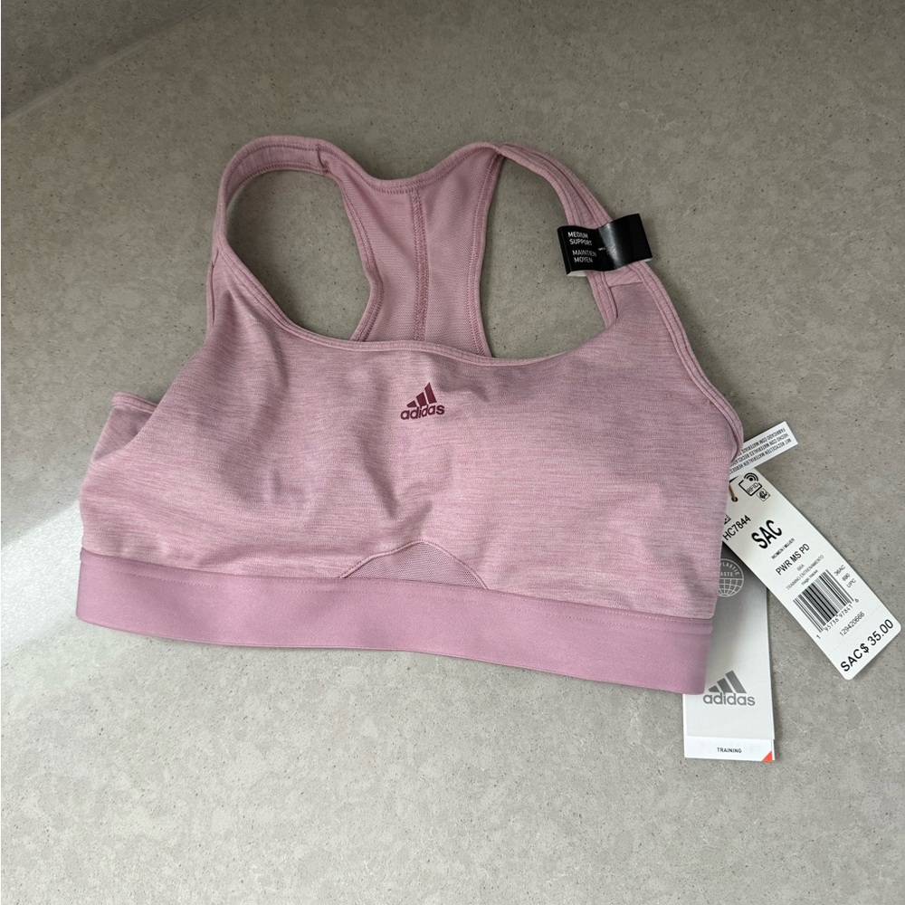 NWT Adidas Light Pink Sports Bra Size A-C Small
